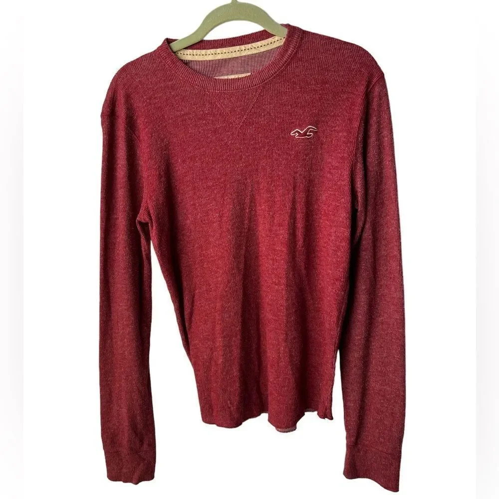 Hollister red crewneck sweater size medium long sleeve